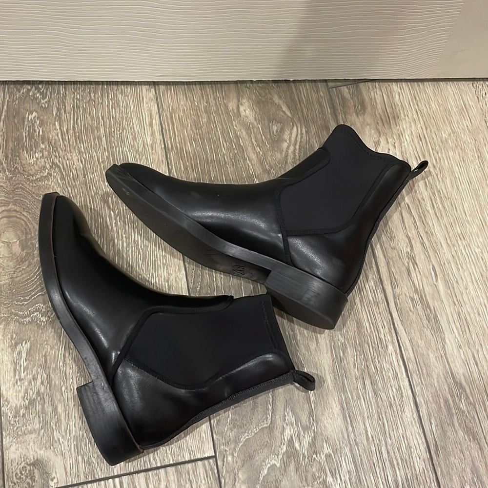 Zara Faux Leather sock chelsea boot